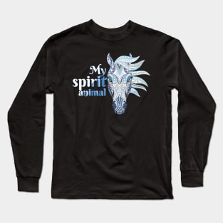 Horse Lover Design My Spirit Animal BoHo Graphic Long Sleeve T-Shirt